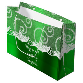Bolsa De Regalo Grande Cumpleaños de boda personalizada Emerald Greenly W