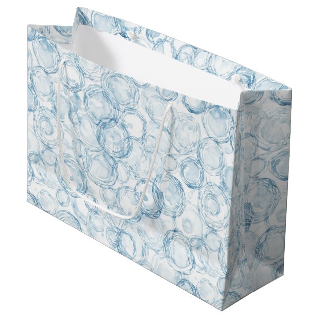 Bolsa De Regalo Grande Cumpleaños de Burbujas Azules (Angulo Anverso)