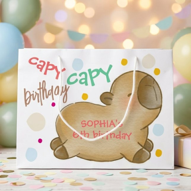 Bolsa De Regalo Grande Cumpleaños de capibara Capy (Subido por el creador)