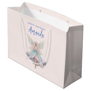 Bolsa De Regalo Grande Cumpleaños de Colores Pastel de Hada Ángel Mágico