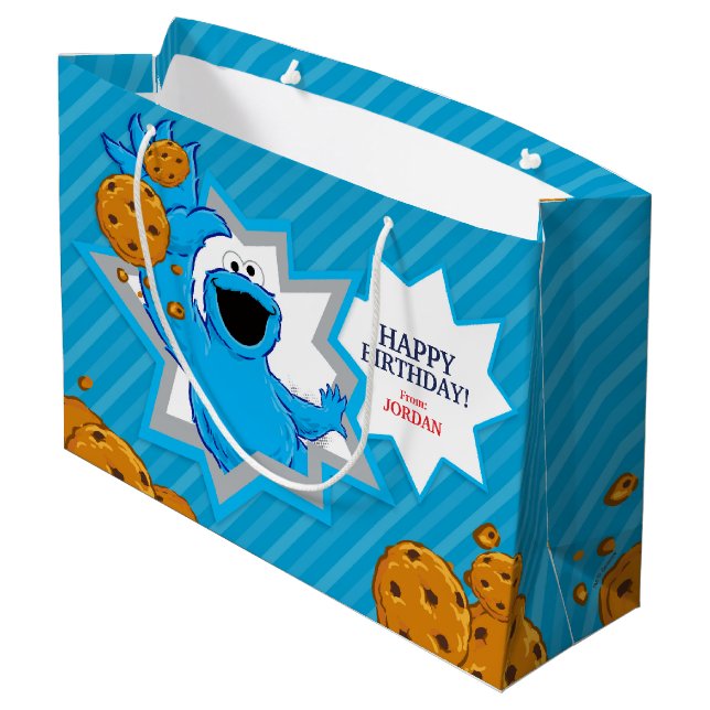 Bolsa De Regalo Grande Cumpleaños de Cookie Monster (Angulo reverso)