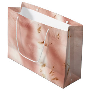 Bolsa De Regalo Grande Cumpleaños de cuero falso rosa pálido occidental