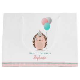 Bolsa De Regalo Grande Cumpleaños de Cute Hedgehog