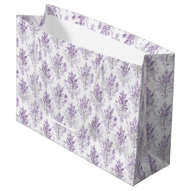 Bolsa De Regalo Grande Cumpleaños de Flores de Lavanda (Angulo Anverso)