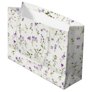 Bolsa De Regalo Grande Cumpleaños de Flores Lilas Bonitas