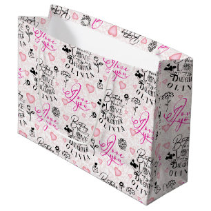 Bolsa De Regalo Grande Cumpleaños de hija nombre personalizado