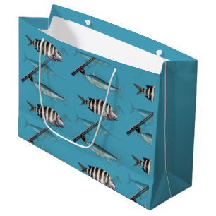 Bolsa De Regalo Grande Cumpleaños de hombre adulto con tema de pesca