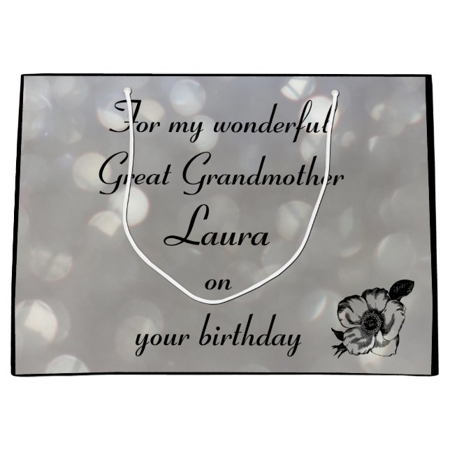 Bolsa De Regalo Grande Cumpleaños de la abuela personalizada (Anverso)
