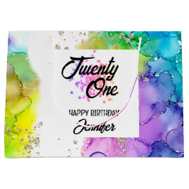 Bolsa De Regalo Grande Cumpleaños de la coloración de color de la salpica