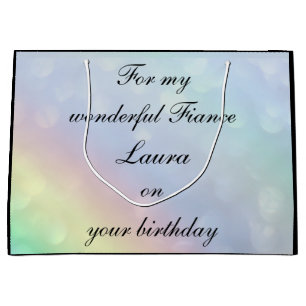 Bolsa De Regalo Grande Cumpleaños de la Fianza Personalizada