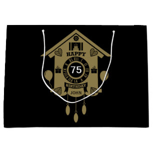 Bolsa De Regalo Grande Cumpleaños de la Hora del Reloj de Cuco