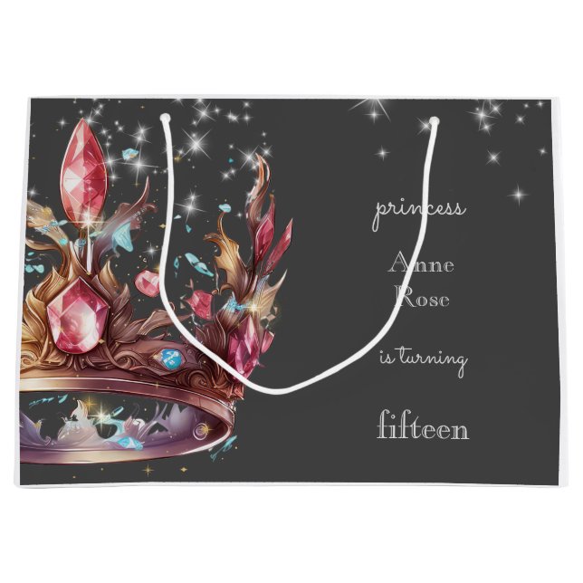 Bolsa De Regalo Grande Cumpleaños de la Princesa Real (Anverso)