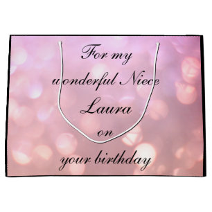 Bolsa De Regalo Grande Cumpleaños de la sobrina personalizada