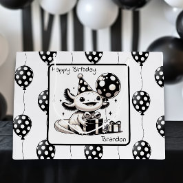 Bolsa De Regalo Grande Cumpleaños de los globos blancos y negros