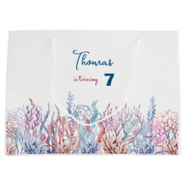 Bolsa De Regalo Grande Cumpleaños de los niños de la acuarela Under Sea