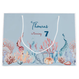 Bolsa De Regalo Grande Cumpleaños de los niños de la acuarela Under Sea