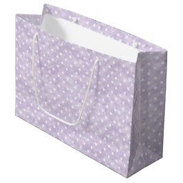 Bolsa De Regalo Grande Cumpleaños de lunares blancos y lavanda