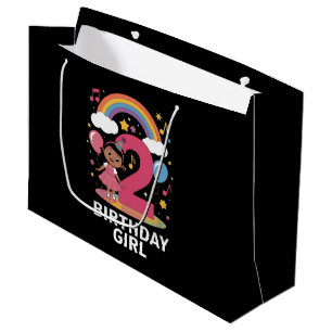 Bolsa De Regalo Grande Cumpleaños de niña de dos años Cumpleaños 2º adora