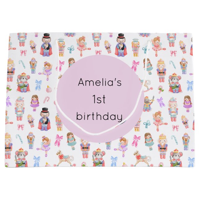 Bolsa De Regalo Grande Cumpleaños de Nutcracker (Anverso)