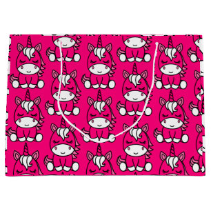 Bolsa De Regalo Grande Cumpleaños de Pony de Unicornio Rosa