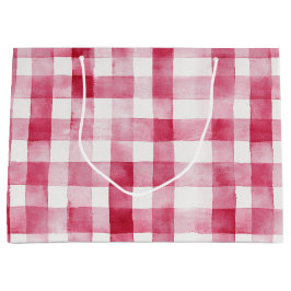 Bolsa De Regalo Grande Cumpleaños de Rayas Blancas y Rosas