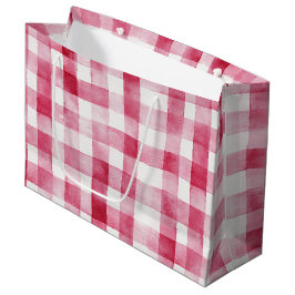 Bolsa De Regalo Grande Cumpleaños de Rayas Blancas y Rosas