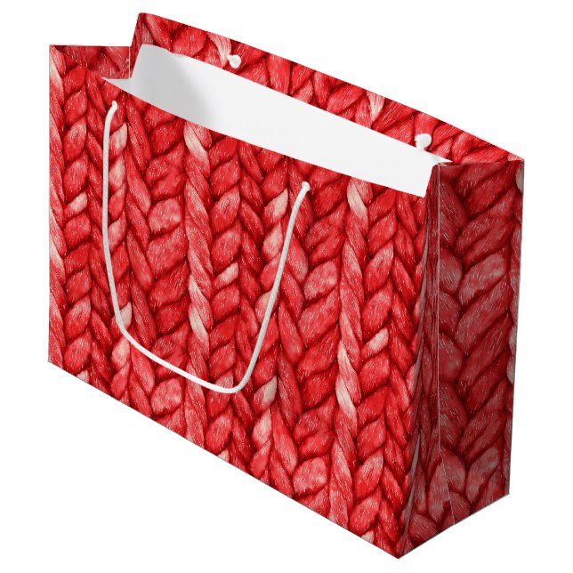 Bolsa De Regalo Grande Cumpleaños de Suéter Rojo (Angulo Anverso)