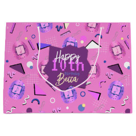 Bolsa De Regalo Grande Cumpleaños de Tamagotchi Rosa Retro