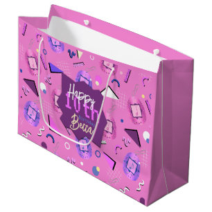Bolsa De Regalo Grande Cumpleaños de Tamagotchi Rosa Retro
