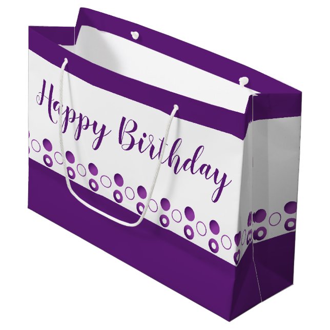 Bolsa De Regalo Grande Cumpleaños de un diseñador de polka-dot (Angulo Anverso)