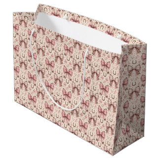 Bolsa De Regalo Grande Cumpleaños de vaquera occidental Rosa Bebé Despedi