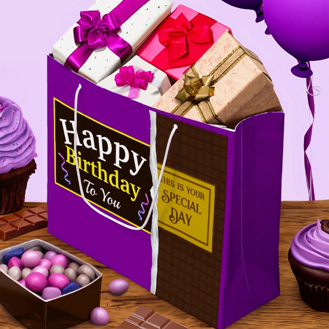 Bolsa De Regalo Grande Cumpleaños del bar de golosinas de chocolate perso (Subido por el creador)