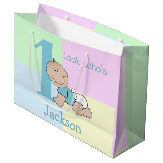 Bolsa De Regalo Grande Cumpleaños del bebé niño de dibujos animados lindo