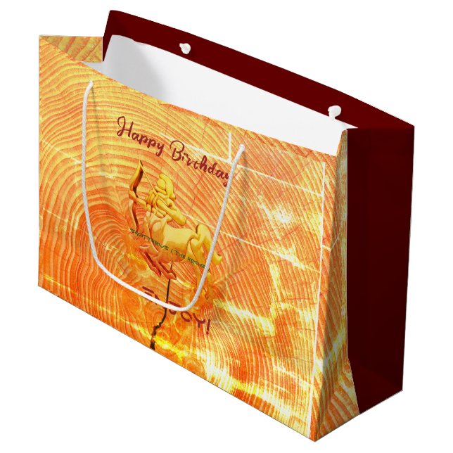 Bolsa De Regalo Grande Cumpleaños del Gran Sagittarius Rojo (Angulo Anverso)