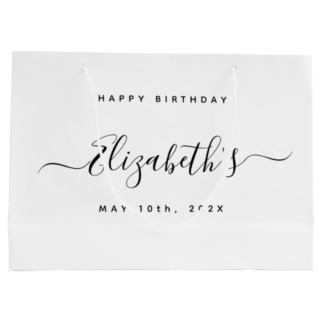 Bolsa De Regalo Grande Cumpleaños del personalizado (Reverso)