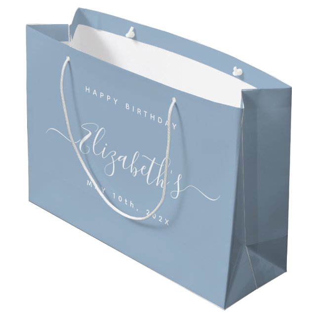 Bolsa De Regalo Grande Cumpleaños del personalizado (Angulo reverso)