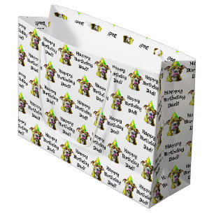Bolsa De Regalo Grande Cumpleaños Feliz Personalizado (Agregar Nombre) Pi