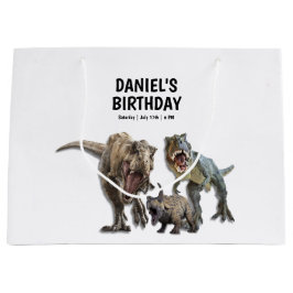 Bolsa De Regalo Grande Cumpleaños imprimible de dinosaurio, cumpleaños de