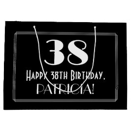 Bolsa De Regalo Grande Cumpleaños número 38: Estilo inspirado en Art Deco