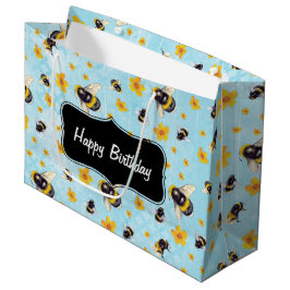 Bolsa De Regalo Grande Cumpleaños Personalizado de Bumble Bee