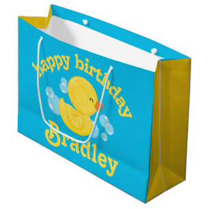 Bolsa De Regalo Grande Cumpleaños Personalizado de Rubber Ducky