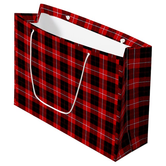 Bolsa De Regalo Grande Cunningham Tartan Red Black Plaid (Angulo Anverso)