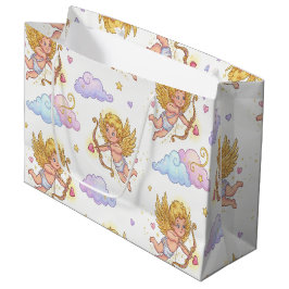 Bolsa De Regalo Grande Cupidos Voladores Caprichosos en Fantasía de Cielo