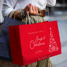 Bolsa De Regalo Grande Curiosa Festividad Roja Feliz Navidad