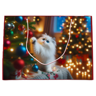Bolsa De Regalo Grande Curious Kitty Holiday Gift Bag