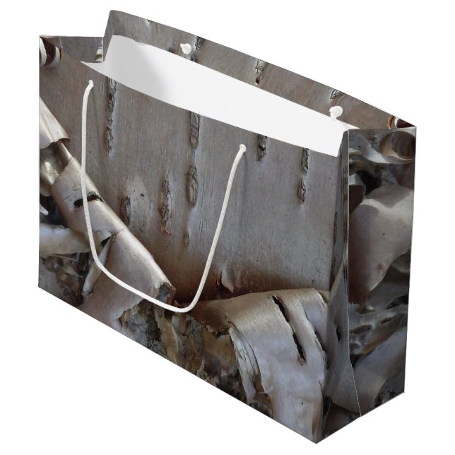 Bolsa De Regalo Grande Curly Birch Bark Tree Rustic (Angulo Anverso)