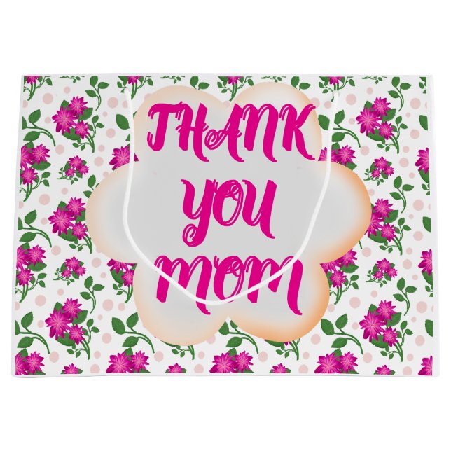 Bolsa De Regalo Grande Custom and personalized floral pattern  (Anverso)