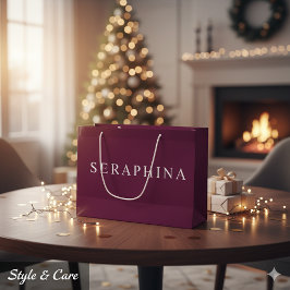 Bolsa De Regalo Grande Custom Designed Name Burgundy Celebration Bag