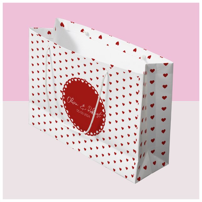 Bolsa De Regalo Grande Custom Love Heart Gift Bag for Couples (Subido por el creador)
