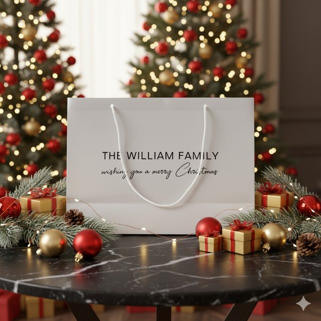 Bolsa De Regalo Grande Custom Text Christmas Silver (Subido por el creador)
